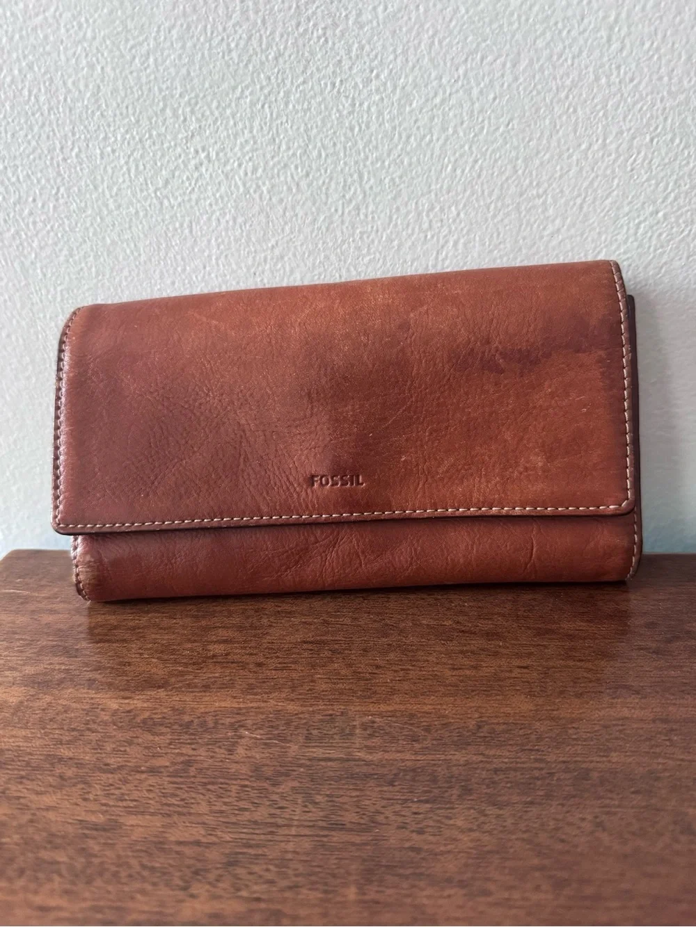 Fossil Brown Leather Fold Wallet